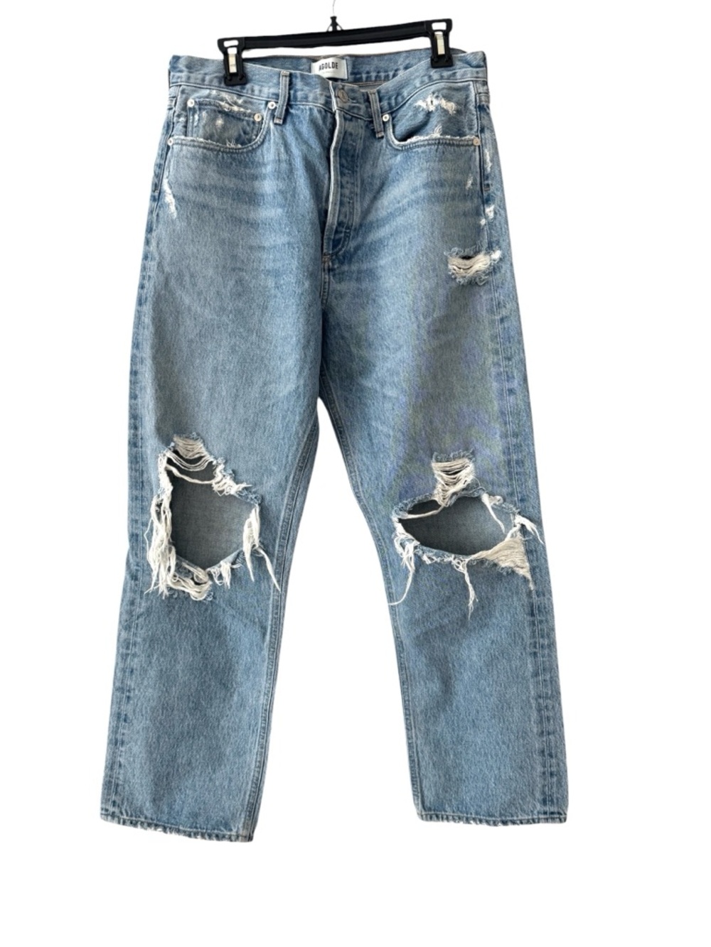 Agolde Light Blue Distressed Wide Leg Jeans size 30